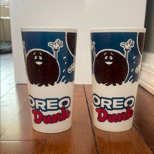 Oreo Dunk from Nabisco  Blue and White Plastic Cups Mugs